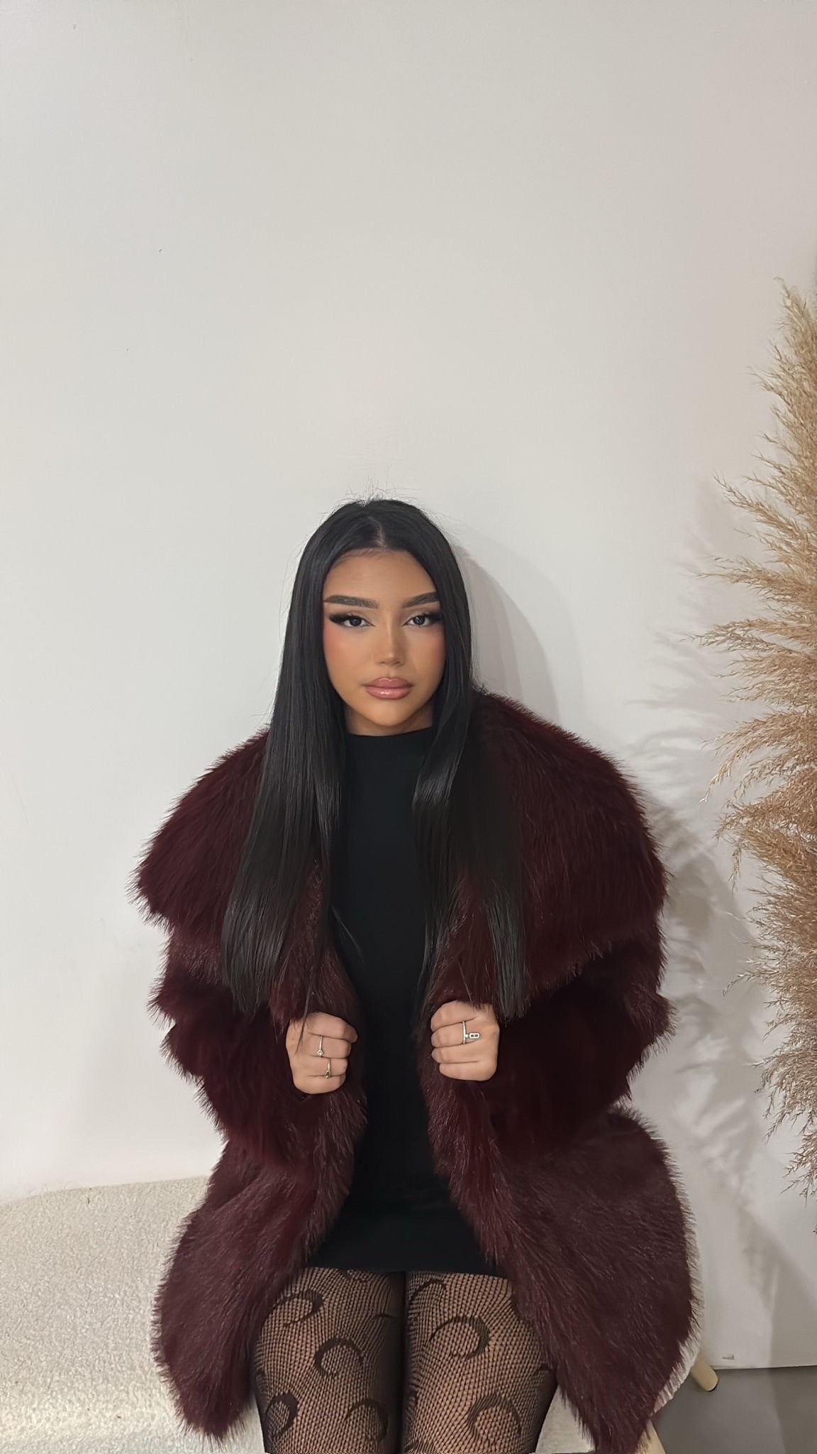 Fourrure Ice Longue Bordeaux
