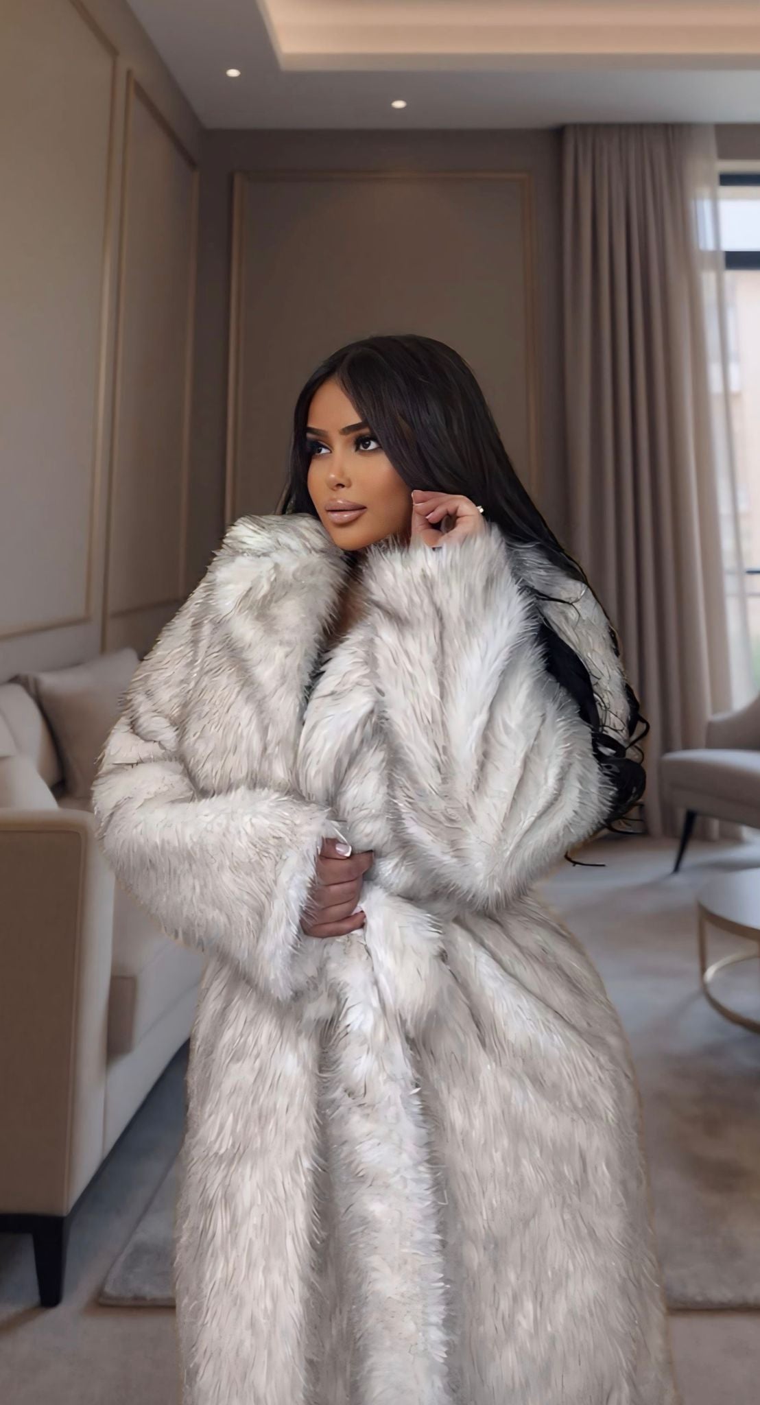 Fourrure Kylie Fox Blanche