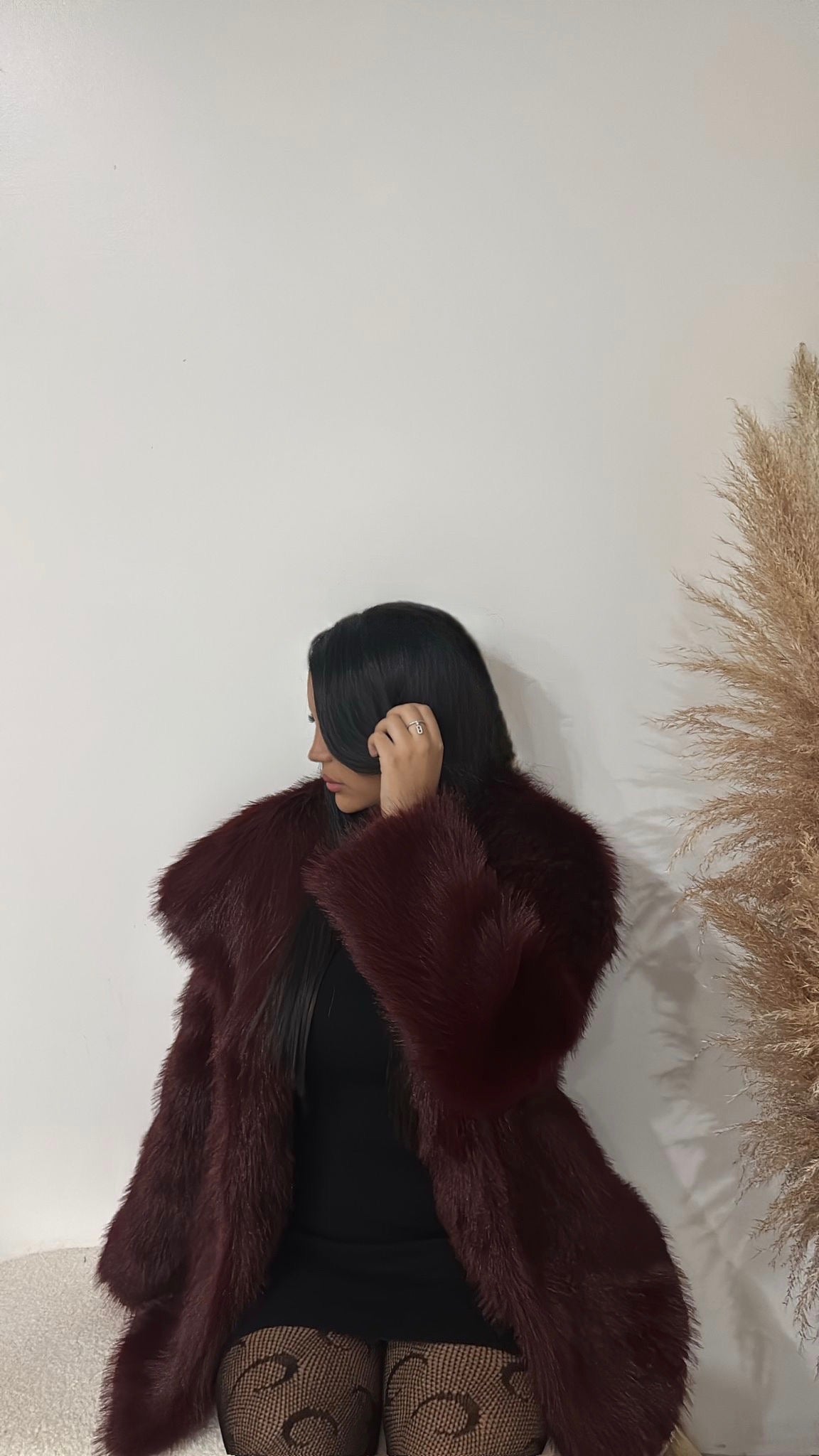 Fourrure Ice Longue Bordeaux